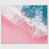 Die Aussicht aus der Luft auf einen rosa Sandstran Geschenkpapier (Flach)