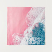 Die Aussicht aus der Luft auf einen rosa Sandstran Wandteppich (Vorderseite (Horizontal))