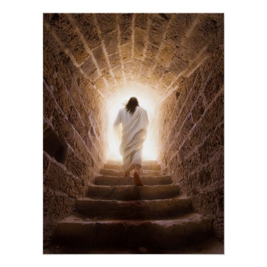 Die Aussicht - Jesus geht ins Licht Poster (Vorderseite)