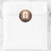Die Aussicht - Jesus geht ins Licht Runder Aufkleber (Tasche)