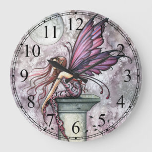 Die Aussichts-Fee Fantasy Art Wanduhr