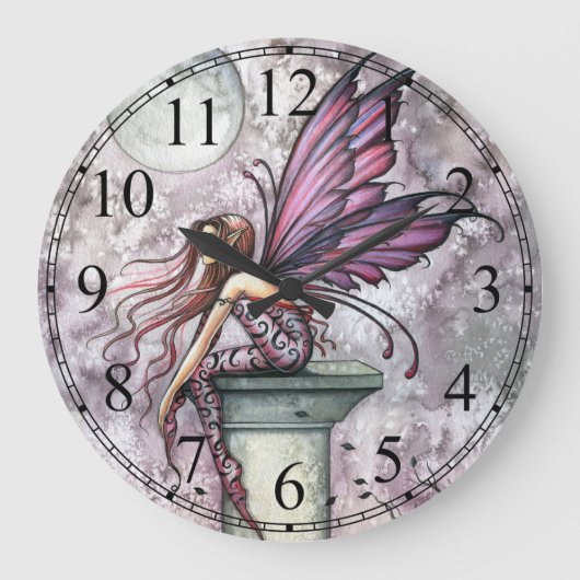 Die Aussichts-Fee Fantasy Art Wanduhr (Vorderseite)