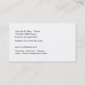 Die Ausstattung des Pools Visitenkarte (Rückseite)