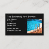 Die Ausstattung und die Wartung des Pools Visitenkarte (Vorderseite)