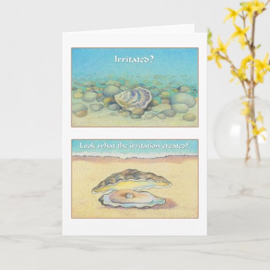 Die Auster und die Perle - Römer-8:28 Karte (Gelbe Blume)