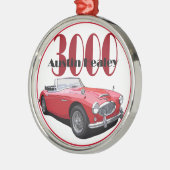 Die Austin Healey 3000 Silbernes Ornament (Links)