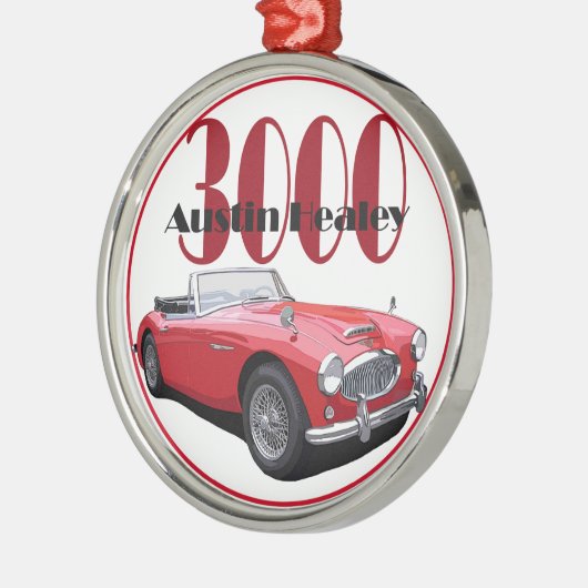 Die Austin Healey 3000 Silbernes Ornament (Links)