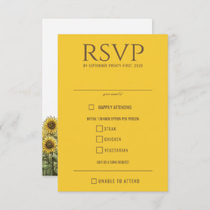Die Auswahl an Sonnenblumenkuchen RSVP Karte