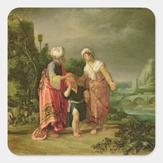 Die Ausweisung von Hagar, 1612 Quadratischer Aufkleber (Vorderseite)