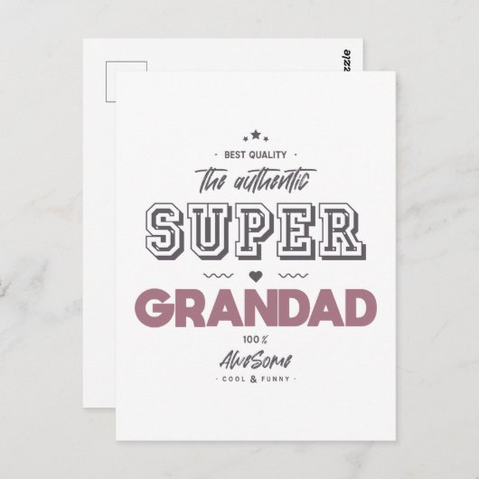 Die authentische Super-Großad Postkarte (Vorne/Hinten)