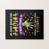 Die Autismus-Mama kommt nicht mit einem manuellen Puzzle (Horizontal)