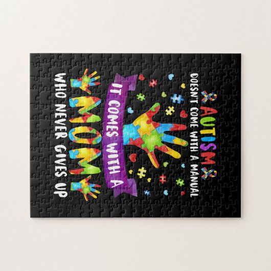 Die Autismus-Mama kommt nicht mit einem manuellen Puzzle (Horizontal)