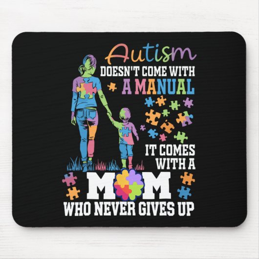 Die Autismus-Mama kommt nicht mit einer Handbuchso Mousepad (Vorne)