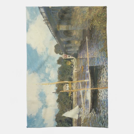 Die Autobahnbrücke in Argenteuil von Claude Monet Geschirrtuch (Vertikal)