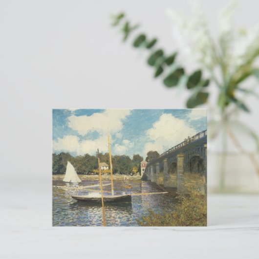 Die Autobahnbrücke in Argenteuil von Claude Monet Postkarte (Stehend Vorderseite)