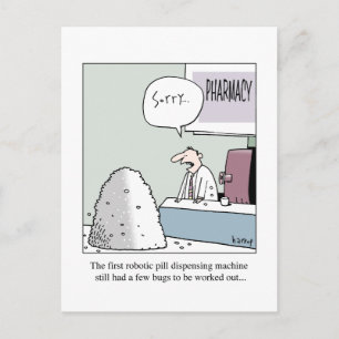 Die automatische Pillenausgabekarte Postkarte