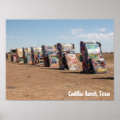 Die Autos auf der Cadillac Ranch, Texas Poster (Vorne)