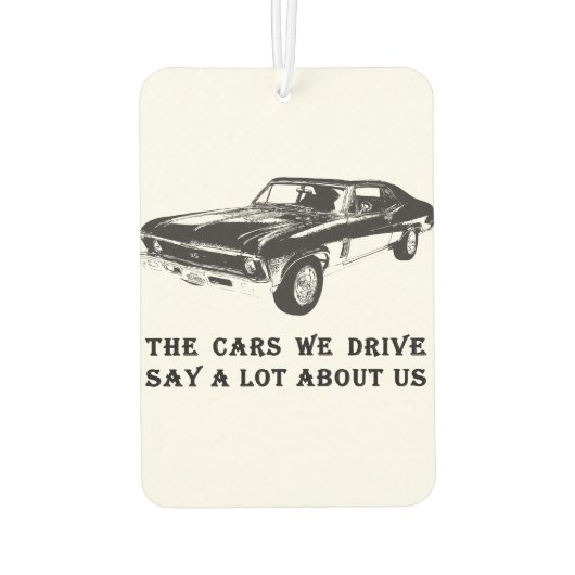 Die Autos, die wir fahren, sagen viel über uns Autolufterfrischer (Rückseite)