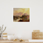 Die Avon-Schlucht bei Sunset (Öl auf Papier) Poster (Küche)