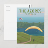 Die Azoren Portugal Reisen Vintage Kunst Postkarte (Vorne/Hinten)