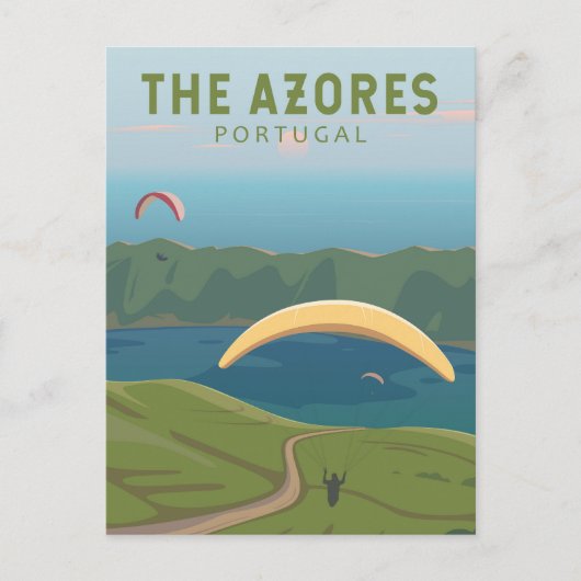 Die Azoren Portugal Reisen Vintage Kunst Postkarte (Vorderseite)