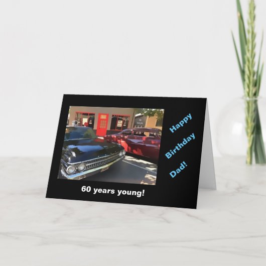Die b-tägigen Vintagen Autos des Vaters Karte (Vorderseite)