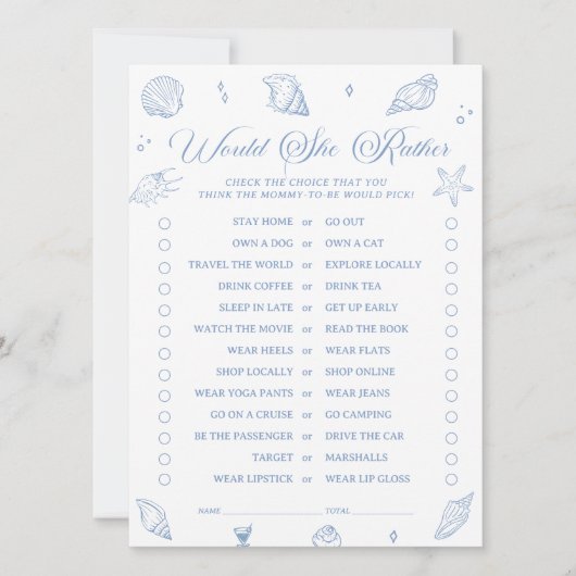 Die Babydusche an der Küste würde eher eine Spielk Einladung (Vorderseite)