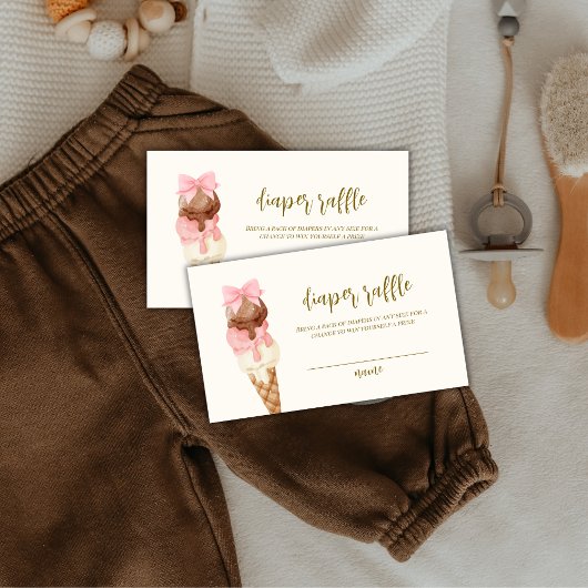 Die Babydusche des Scoop Bow Ice Cream Diaper Begleitkarte