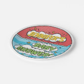 Die Babydusche des Superhero Comic ist ein Kinderb Pappteller (Schrägansicht)