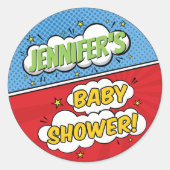 Die Babydusche des Superhero Comic ist ein Kinderb Runder Aufkleber (Vorderseite)