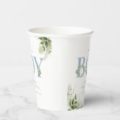 Die Babydusche ist eine Junge-Grüne Dusty Blue Let Pappbecher (Rechts)