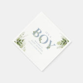 Die Babydusche ist eine Junge-Grüne Dusty Blue Let Serviette (Ecke)