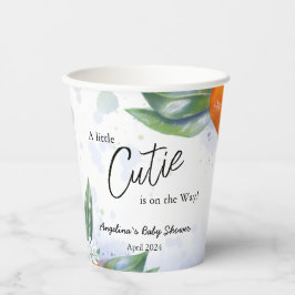 Die Babydusche ist mit Mandarine geschmückt Pappbecher