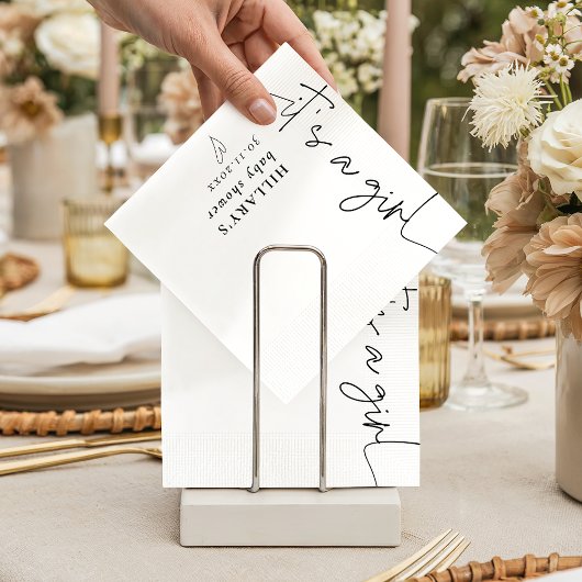 Die Babydusche mit Girl Elegant Serviette