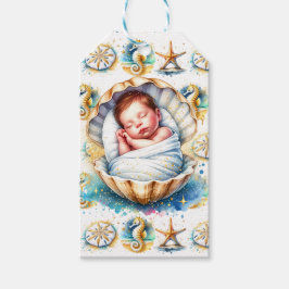 Die Babydusche von Beachy Boy Themed Coastal Geschenkanhänger