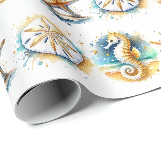 Die Babydusche von Beachy Boy Themed Coastal Geschenkpapier (Rolleneckpunkt)