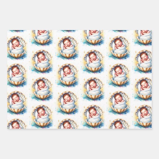 Die Babydusche von Beachy Boy Themed Coastal Geschenkpapier Set (Vorderseite 2)