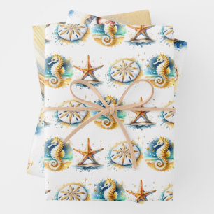 Die Babydusche von Beachy Boy Themed Coastal Geschenkpapier Set
