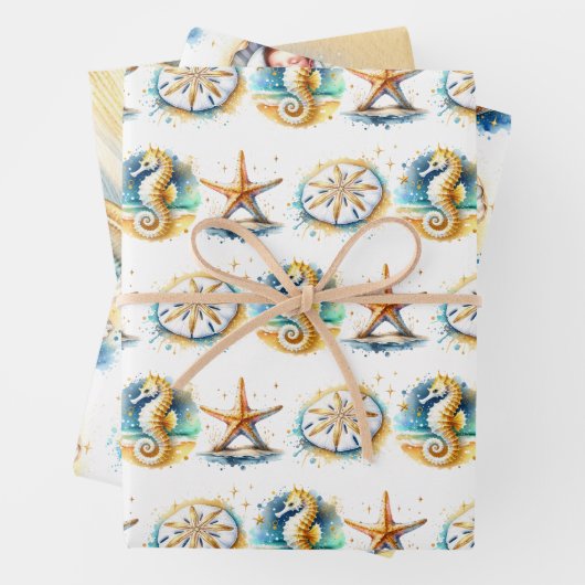 Die Babydusche von Beachy Boy Themed Coastal Geschenkpapier Set (Beispiel)