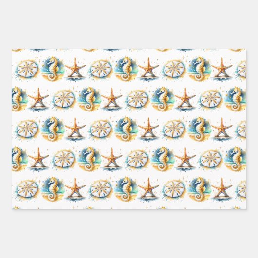 Die Babydusche von Beachy Boy Themed Coastal Geschenkpapier Set (Vorderseite)