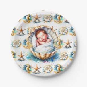 Die Babydusche von Beachy Boy Themed Coastal Pappteller