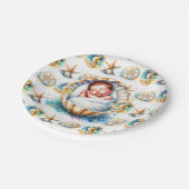 Die Babydusche von Beachy Boy Themed Coastal Pappteller (Schrägansicht)