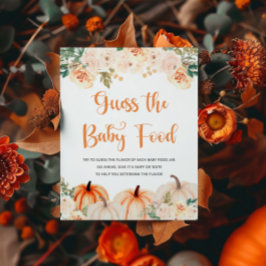 Die Babydusche von Pumpkin rät das Babynahrung-Zei Poster