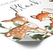 Die Babydusche von Waldtieren dekoriert ein Blockz Poster (Ecke)