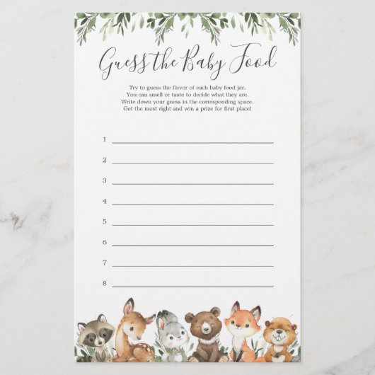 Die Babydusche von Woodland-Tieren empfiehlt das B (Vorderseite)