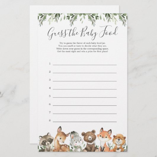 Die Babydusche von Woodland-Tieren empfiehlt das B (Vorne/Hinten)