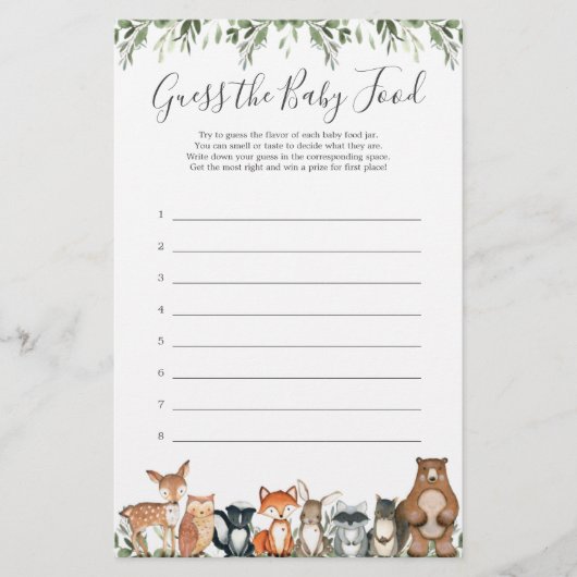 Die Babydusche von Woodland-Tieren empfiehlt das B (Vorderseite)