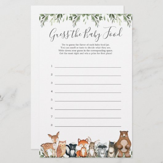 Die Babydusche von Woodland-Tieren empfiehlt das B (Vorne/Hinten)