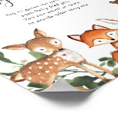 Die Babydusche von Woodland-Tieren empfiehlt das B Poster (Ecke)