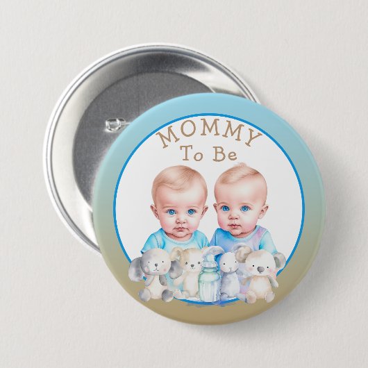 Die Babydusche von Zwillings Button (Vorne & Hinten)